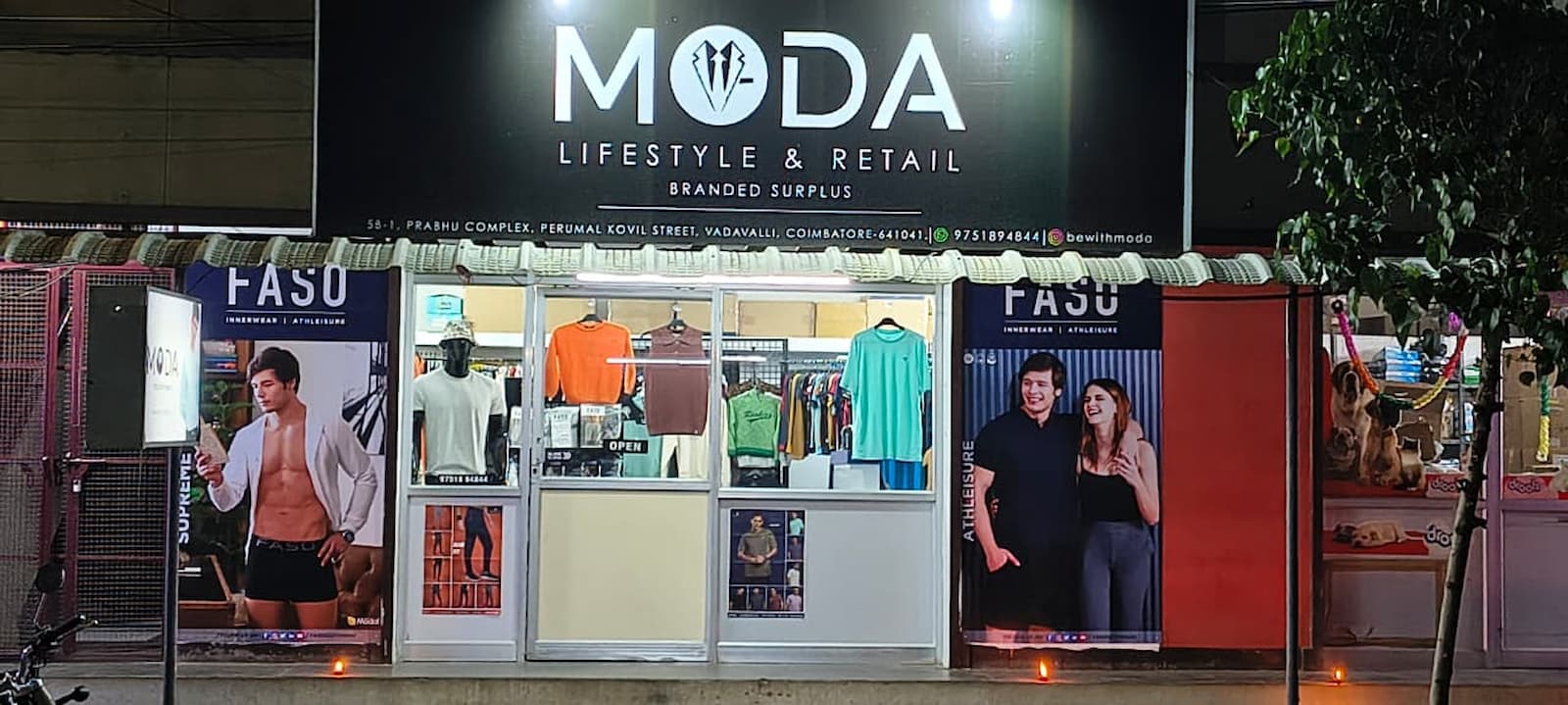 MODA Lifestyle & Retail storefront in Vadavalli, Coimbatore